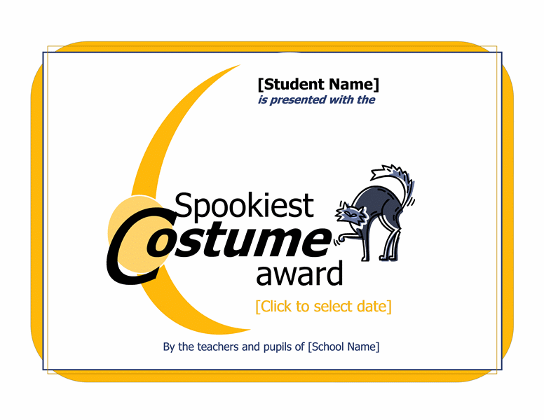 Best Costume Certificate Template