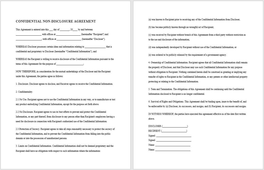 non disclosure agreement template 05