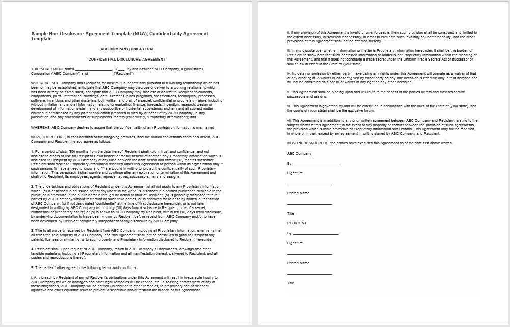 non disclosure agreement template 06