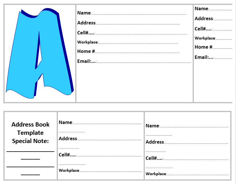 Address Book Template - MS Word 06
