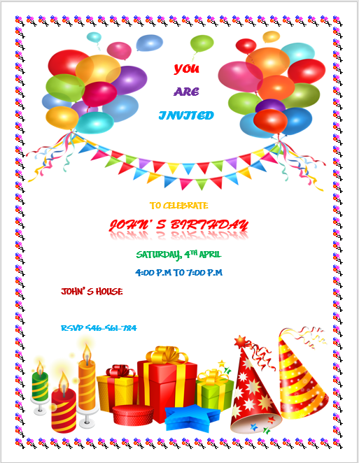 Birthday Party Invitation Flyer Templates 3 Printable Designs