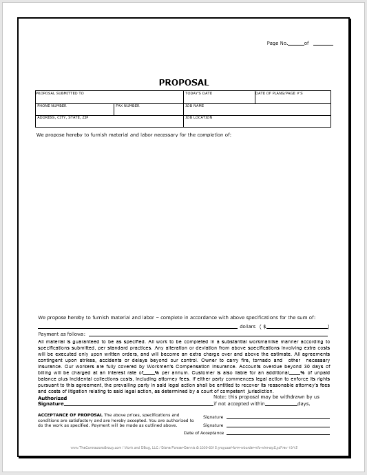 Free Proposal Templates For Word