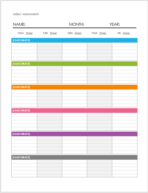 weekly schedule template 09
