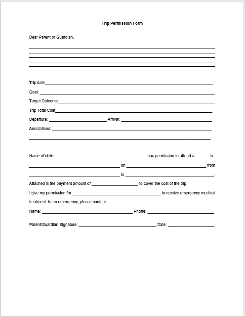 trip permission slip 06