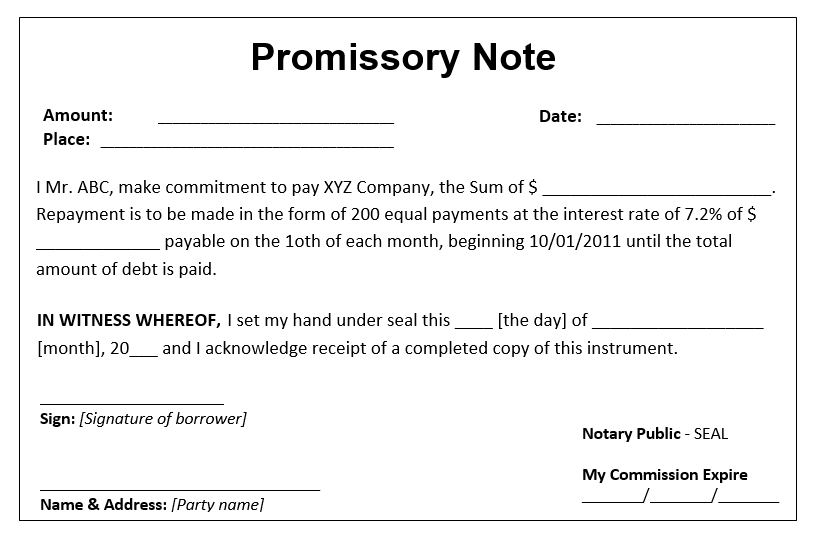 promissory note template 16
