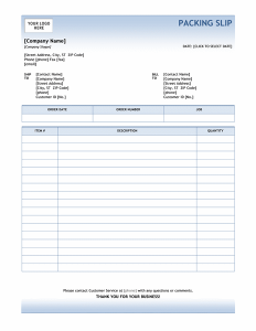 Packing Slip Template