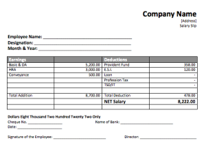 Salary Slip Template