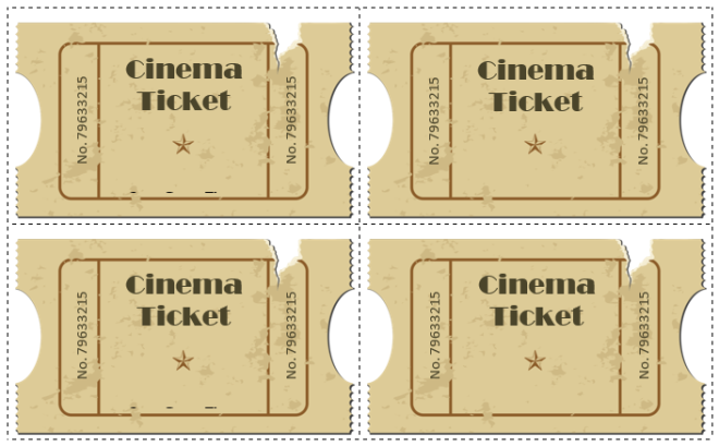 Movie Ticket Templates - 5 Free Printable Templates