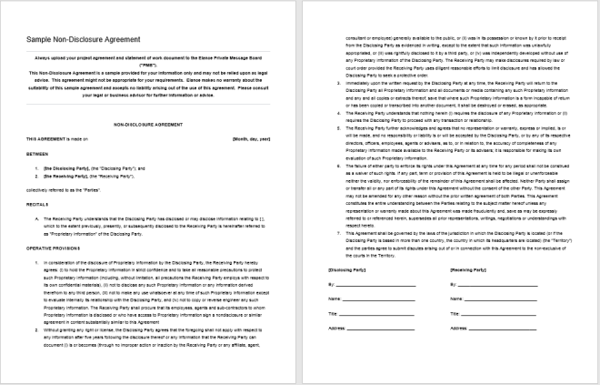 13 Free Printable Non-Disclosure Agreement Templates &amp; Samples