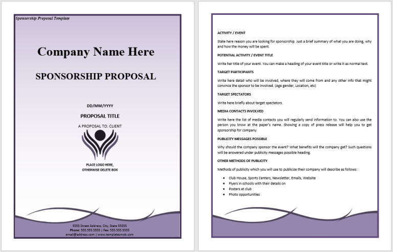 10 Free Sponsorship Proposal Templates in MS Word Templates