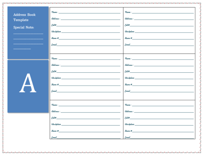 20+ Free Address Book Templates in MS Word Format One Click Download