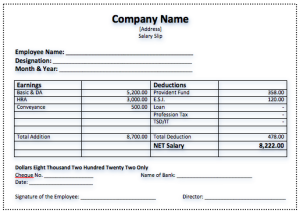 Salary Slip Template 1