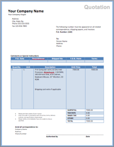 Computer Repair Quotation Template