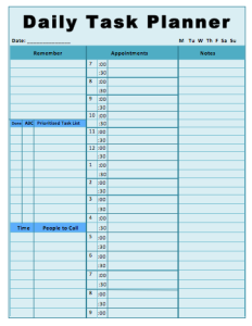 Daily Task Planner Template