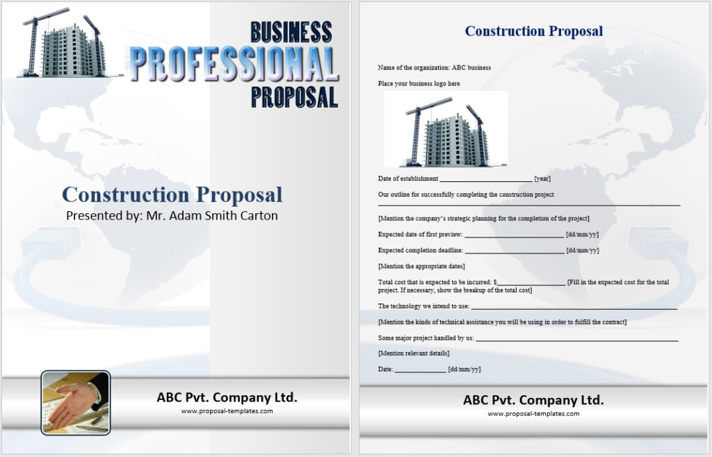 14 Free Construction Proposal Templates in MS Word Templates