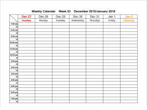 weekly schedule template 10