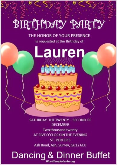 13 Free Birthday Party Invitation Flyer Templates Microsoft Word 