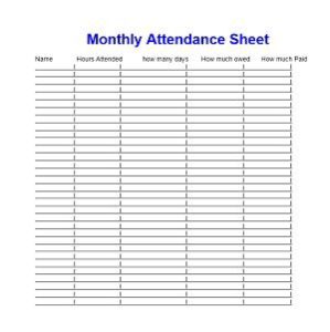 Attendance Sheet Template 10