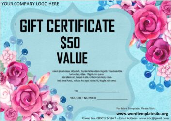 20 Free Printable Gift Certificate templates in MS Word Format