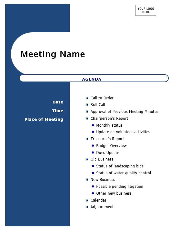 Creative Meeting Agenda Template