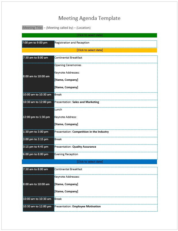 Seminar Meeting Agenda Template 02