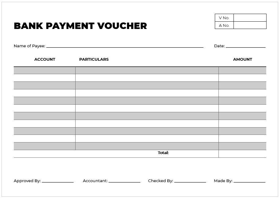 Bank Payment Voucher Template