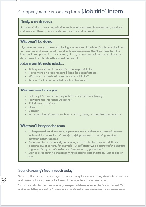 HR job description format