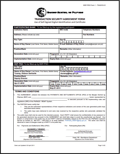 transaction security agreement form