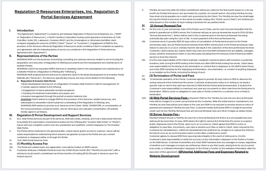 website design service agreement
