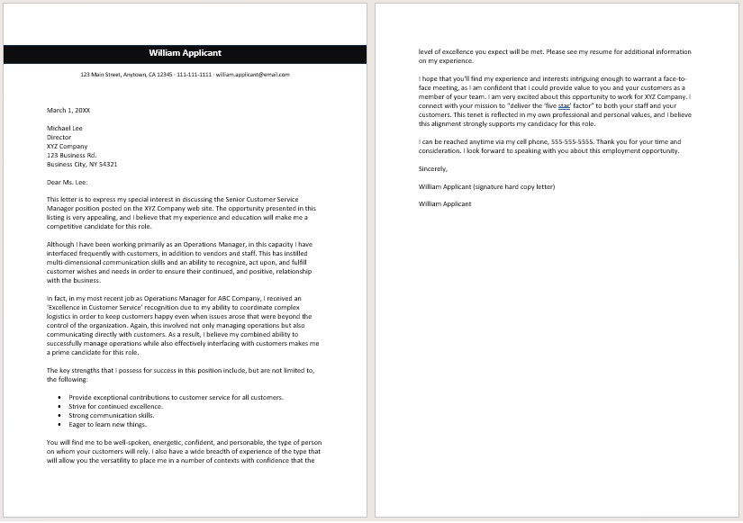 Prospecting Cover Letter Template