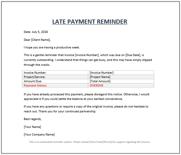 Download free second payment reminder letter template. It has all details about clints.